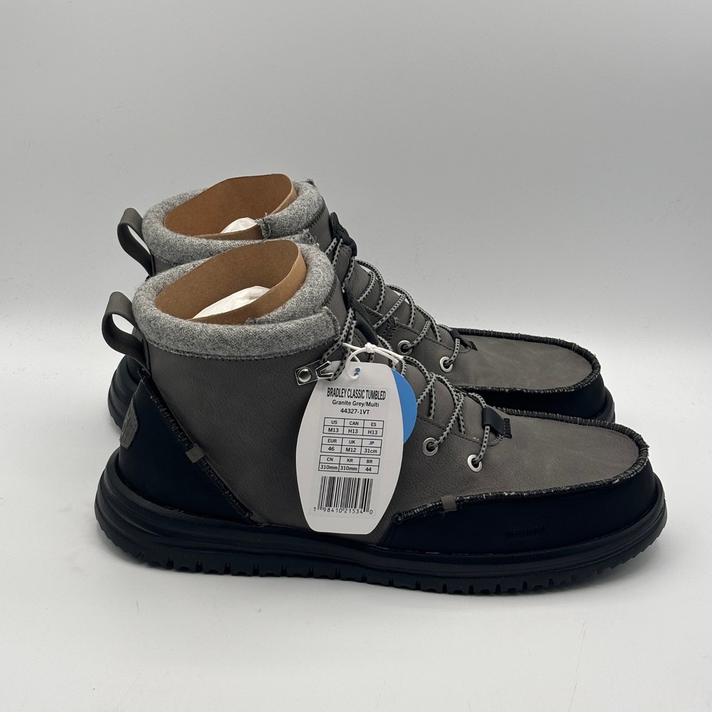 Hey Dude Bradley Classic Tumbled Shoes Mens Size 13 Granite Grey Multi 44327-1VT